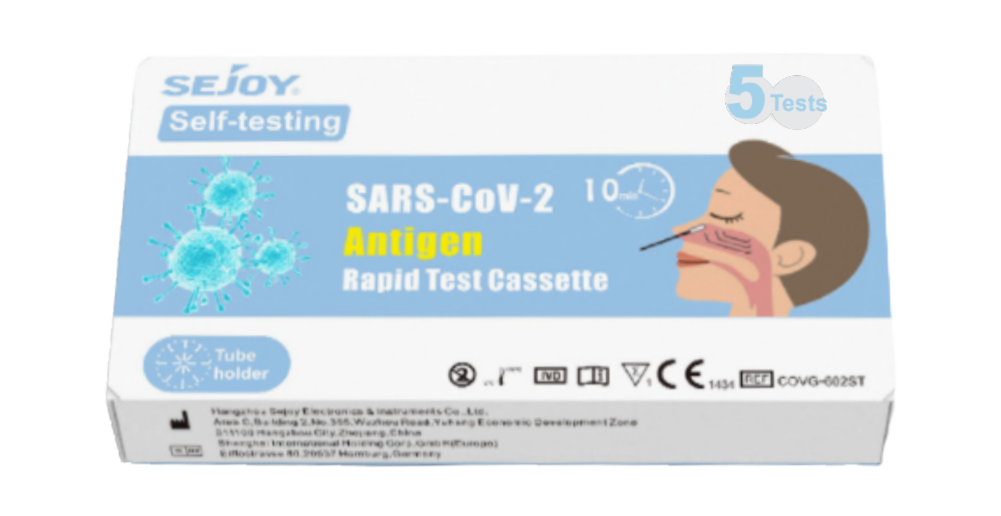 Sejoy 5er Verpackung - COVID-19 Antigen Schnelltests Laientests Selbsttest